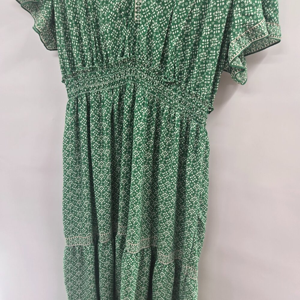 Max Studio Green Ruffled Tiered Maxi Dress 2x - Picture 4 of 15